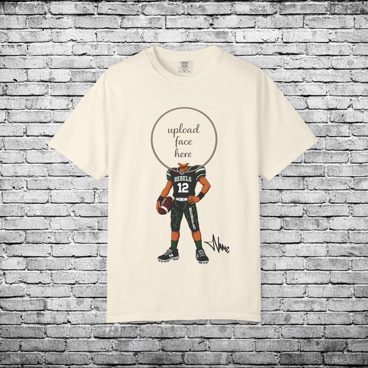 Rebels Football (Dark Skin Tone) - Custom Caricature T - Custom Colors Brand