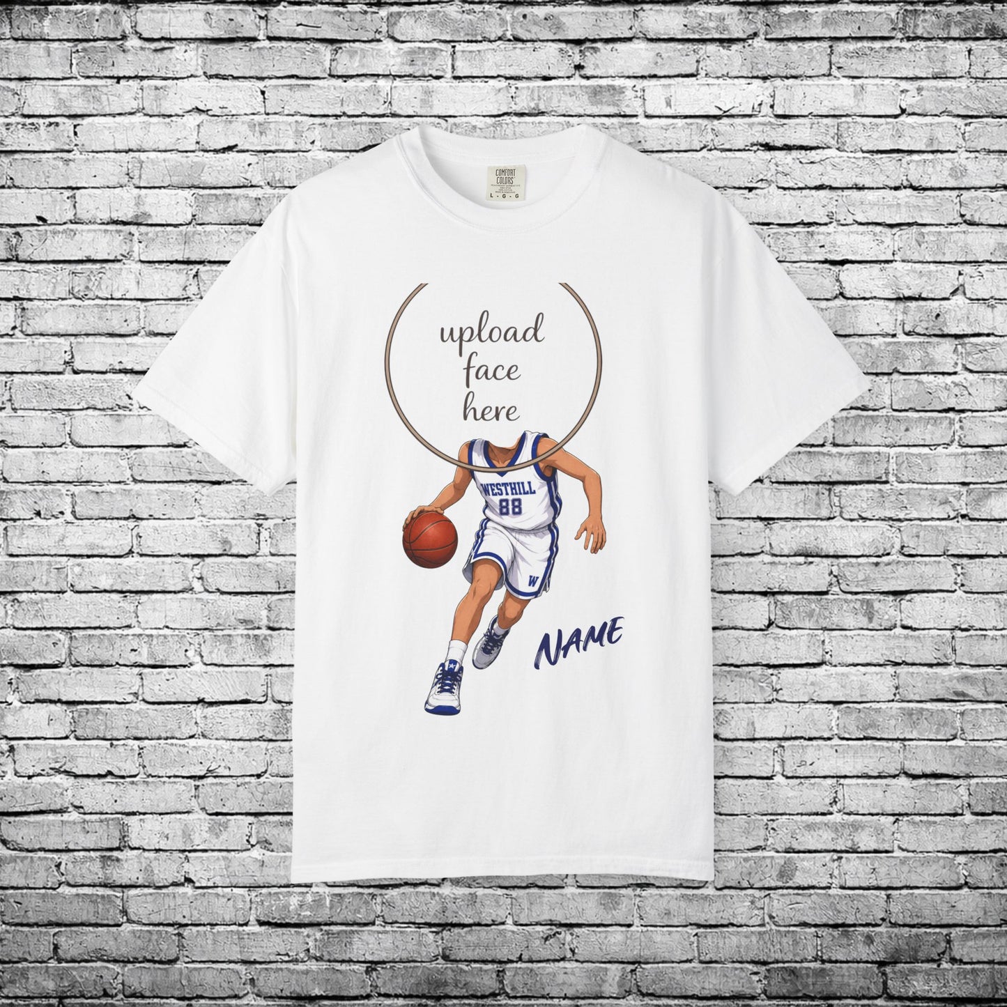 Westhill Basketball Custom Caricature T - Comfort Colors Brand