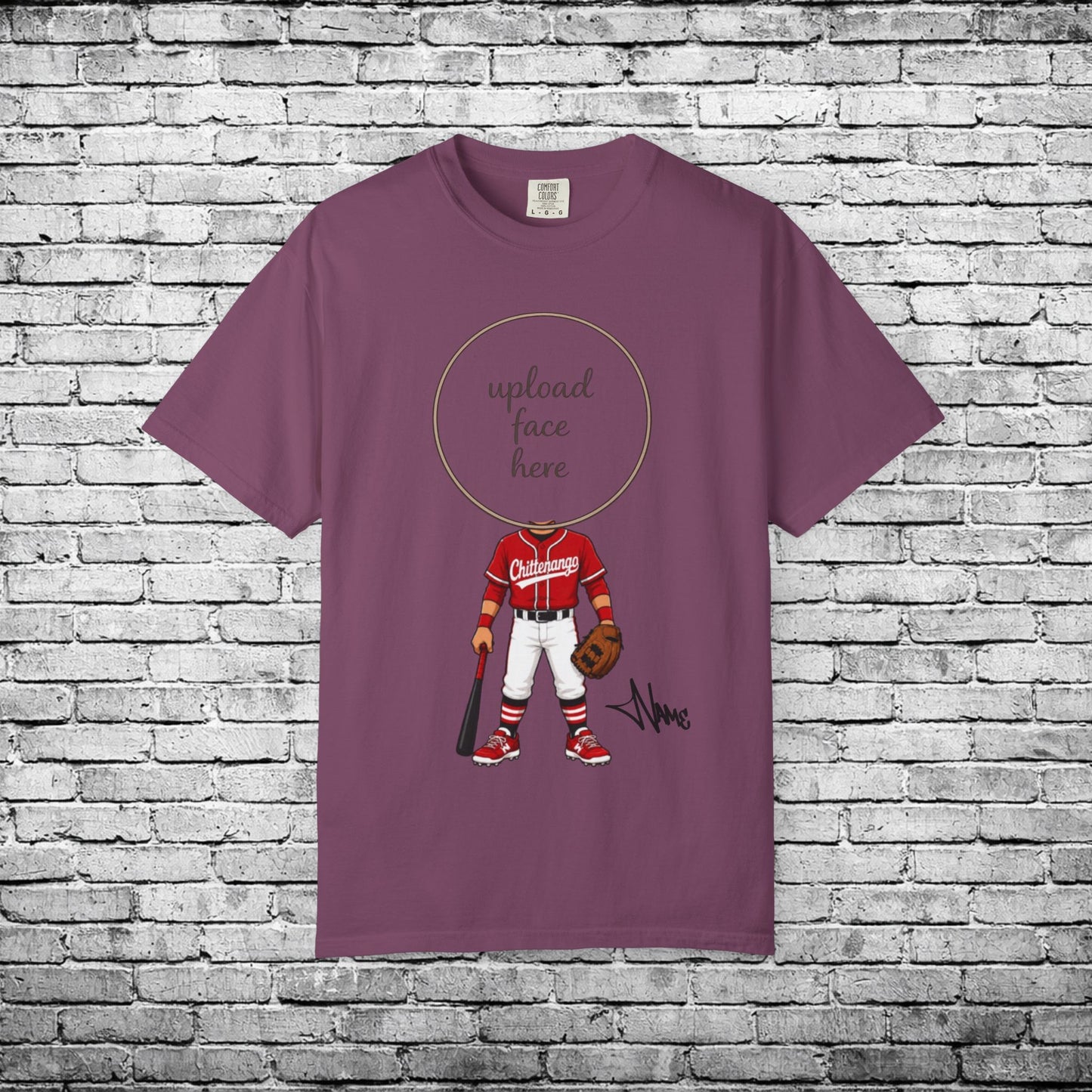 Chittenango Baseball (Medium Skin Tone) Custom Caricature T - Comfort Colors Brand
