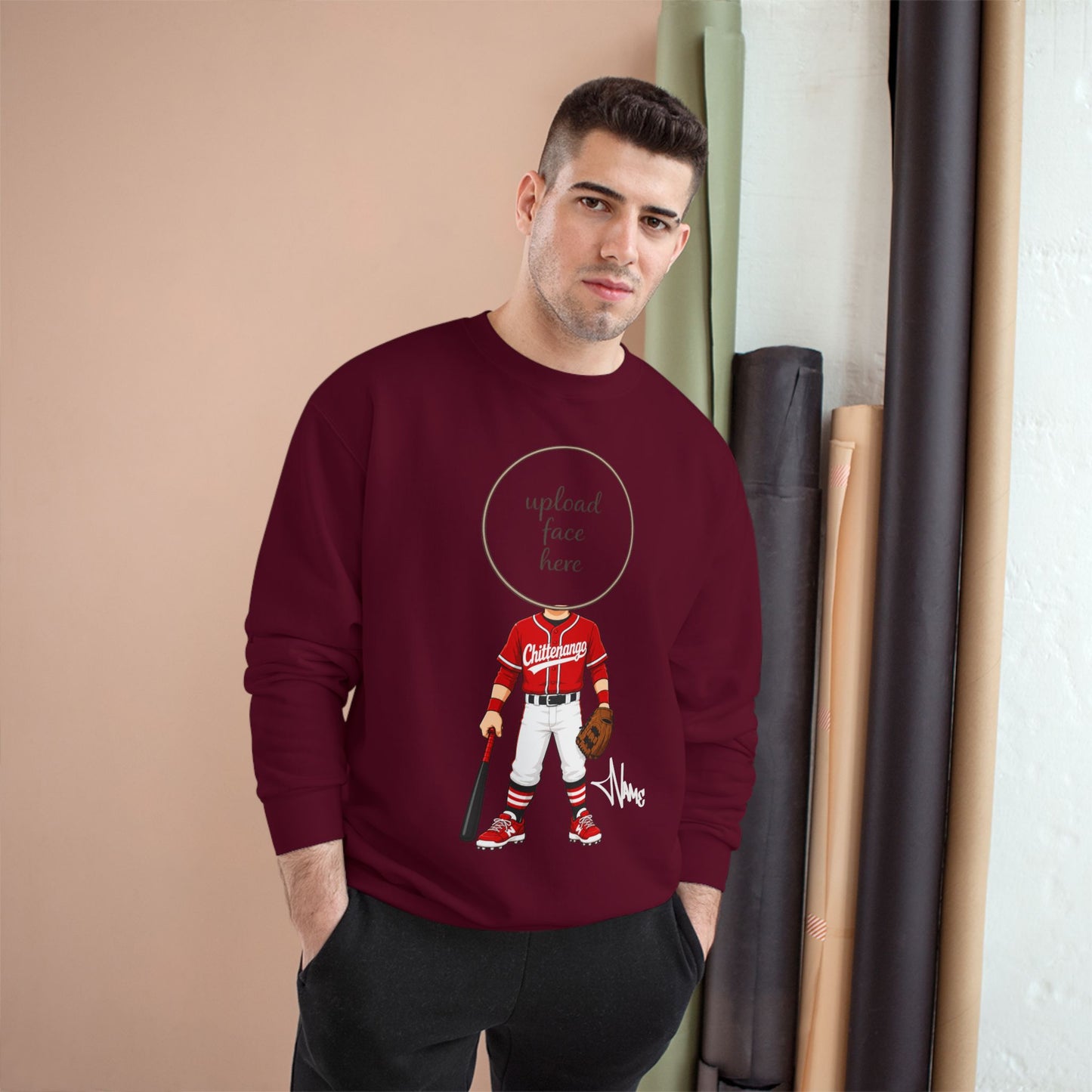Chittenango Baseball Crewneck Sweatshirt (Light Skin Tone) - Champion Brand