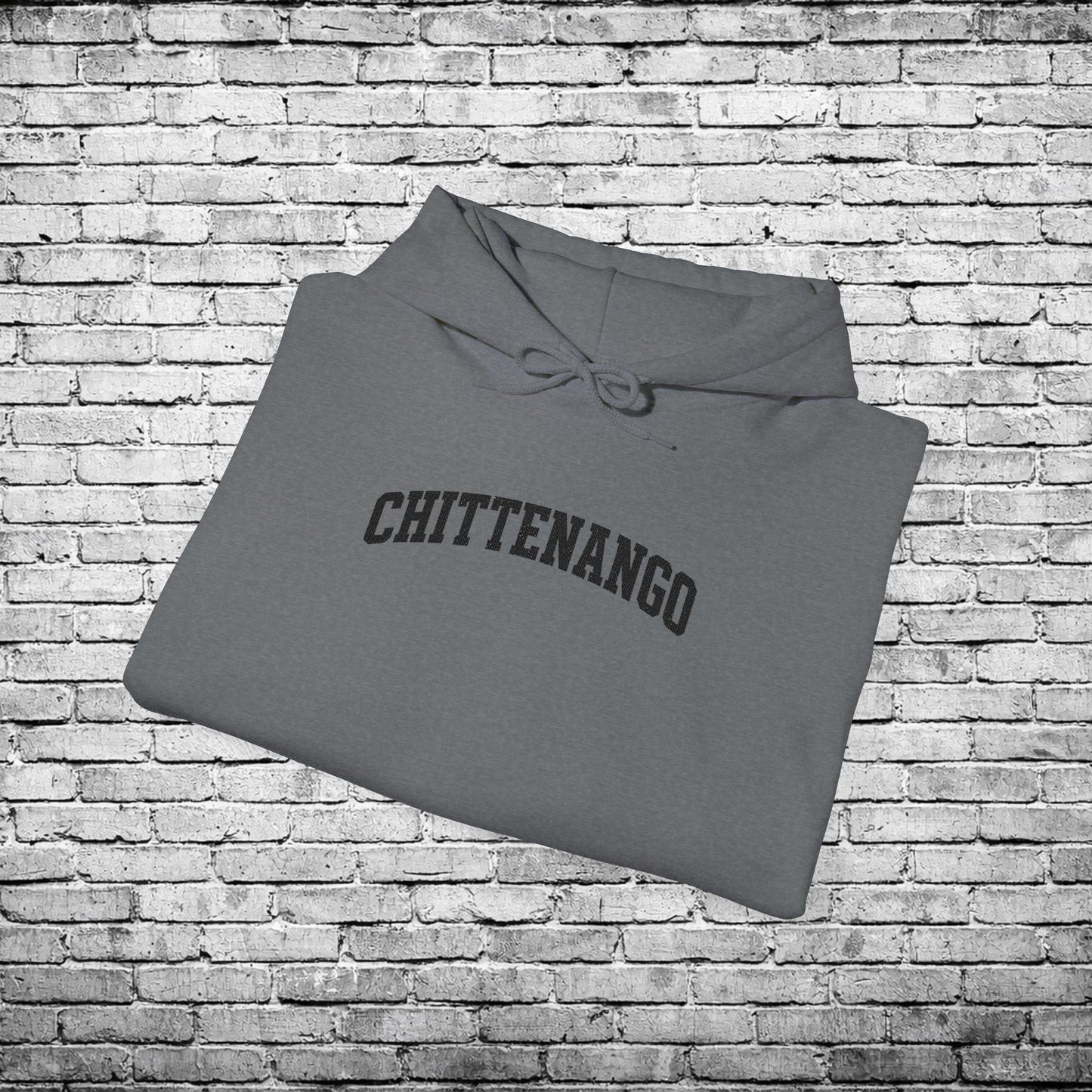 Chittenango Black Embroidered Hoodie