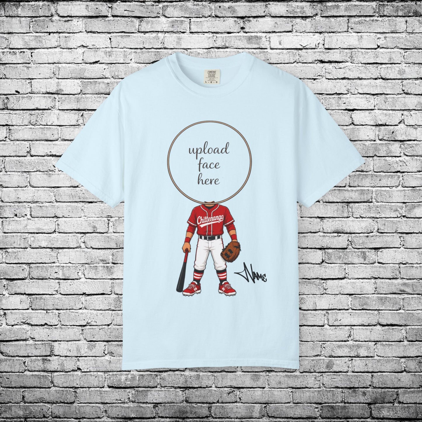 Chittenango Baseball (Medium Skin Tone) Custom Caricature T - Comfort Colors Brand
