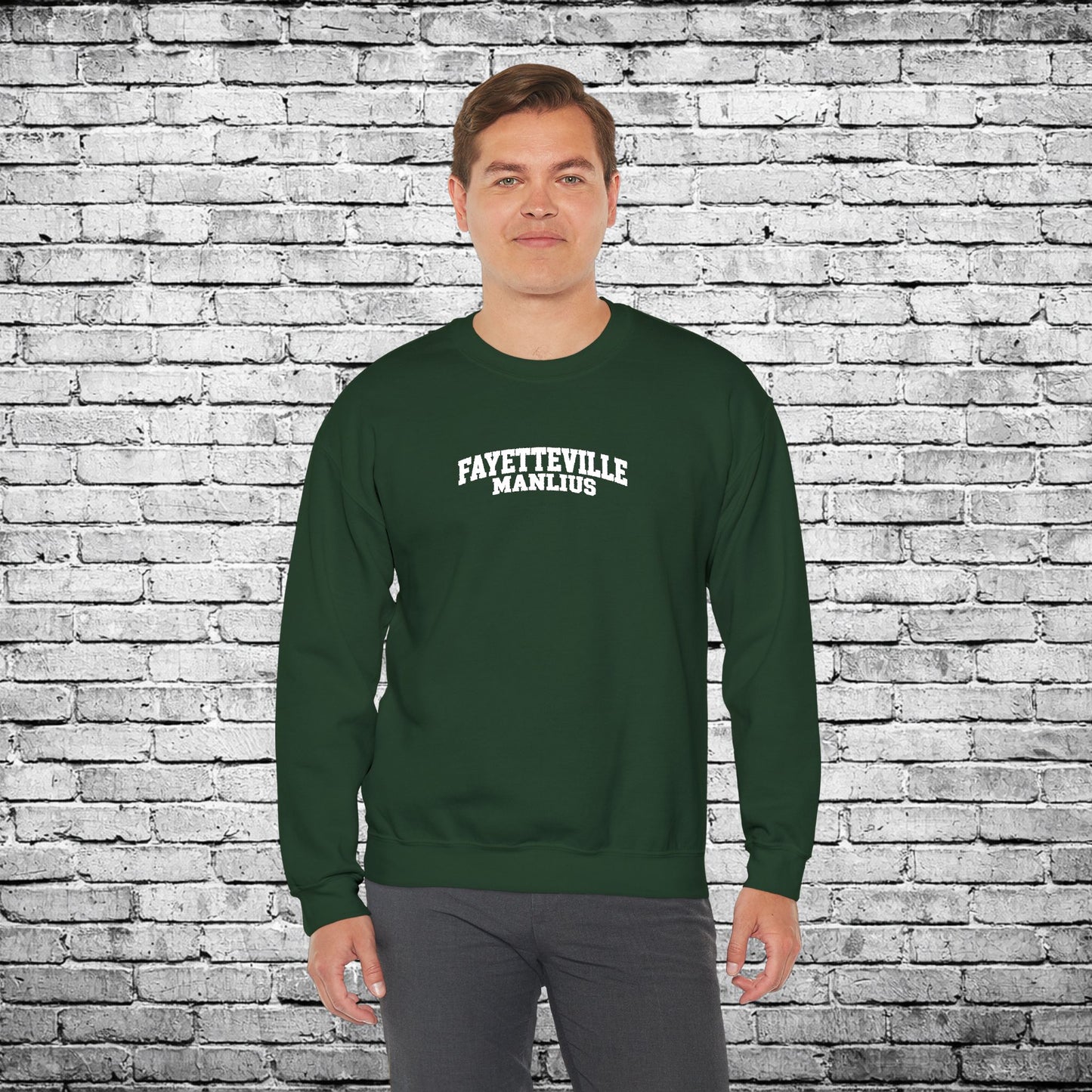 Fayetteville Manlius White Embroidered Sweatshirt