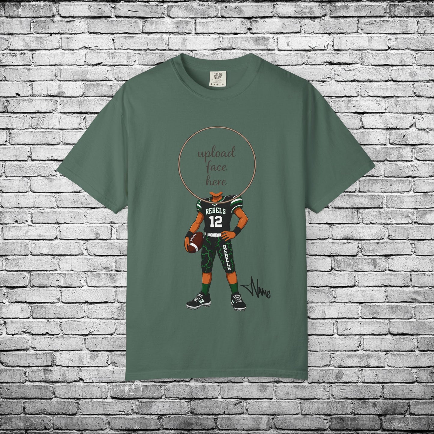 Rebels Football (Dark Skin Tone) - Custom Caricature T - Custom Colors Brand