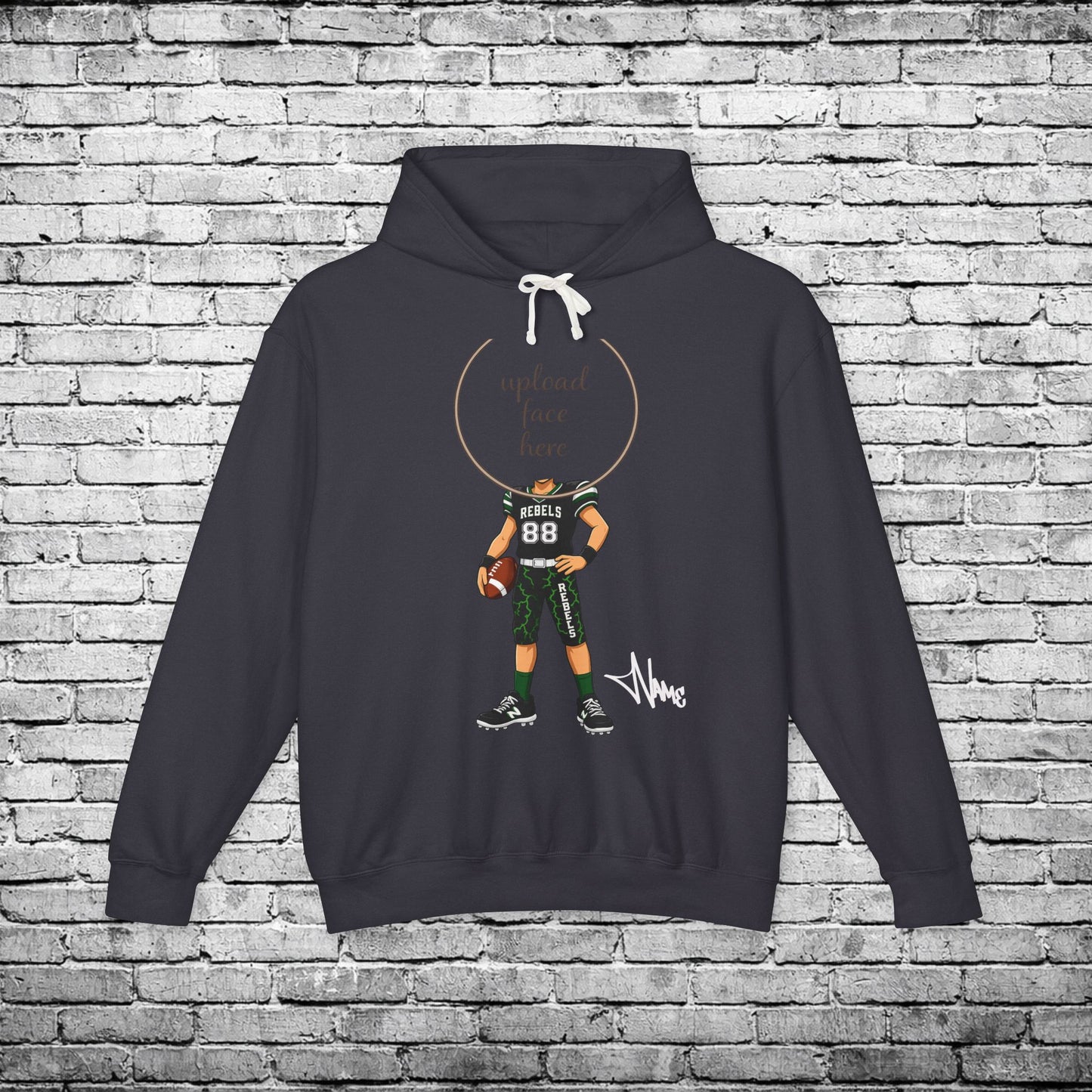 Rebels Football (Light Skin Tone) Custom Caricature Hoodie - Comfort Colors