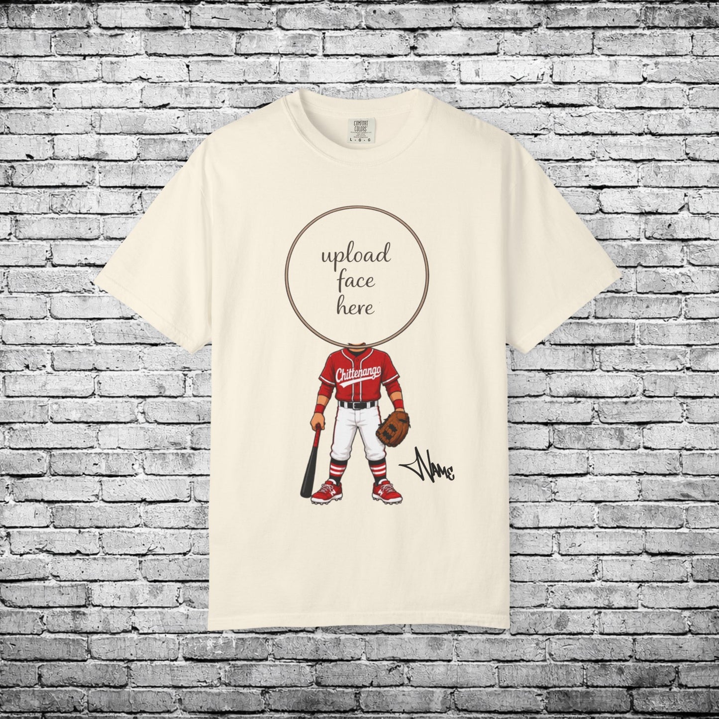 Chittenango Baseball (Medium Skin Tone) Custom Caricature T - Comfort Colors Brand