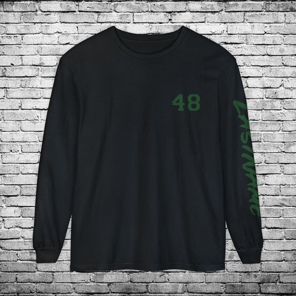 Sports Zone Custom Name and Number Long Sleeve T - Comfort Colors