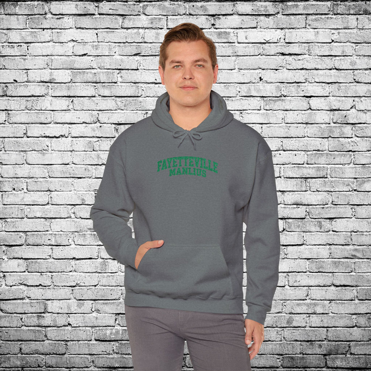 Fayetteville Manlius Green Embroidered Hoodie