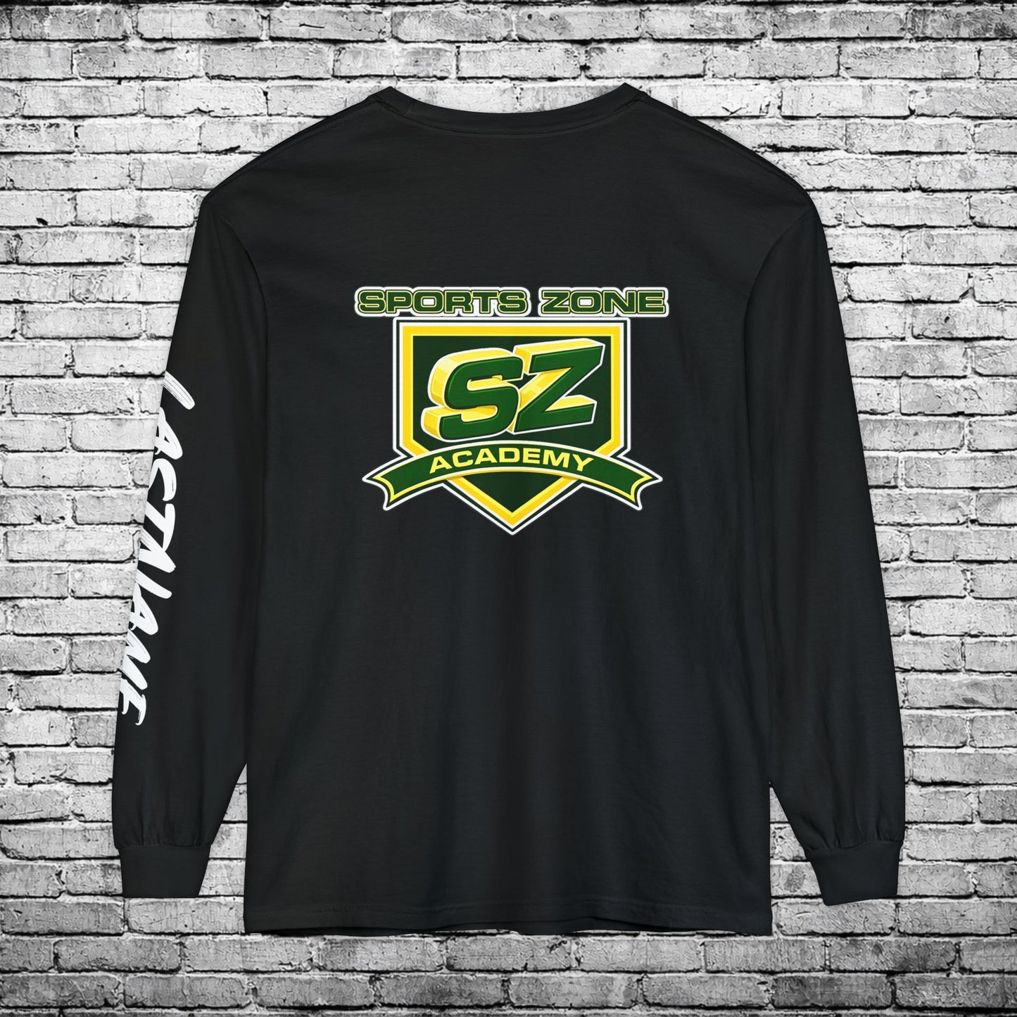 Sports Zone Custom Name and Number Long Sleeve T - Comfort Colors