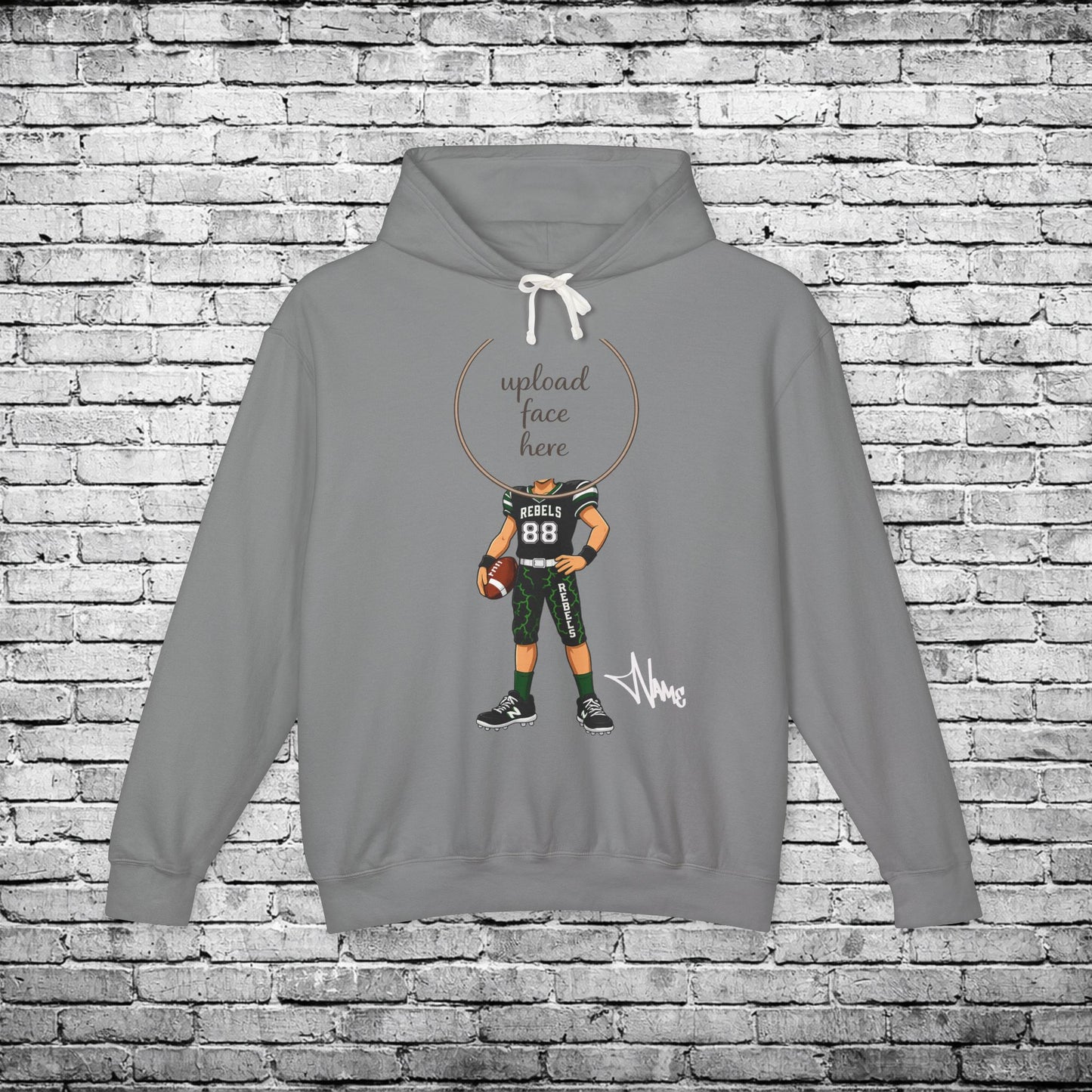 Rebels Football (Light Skin Tone) Custom Caricature Hoodie - Comfort Colors