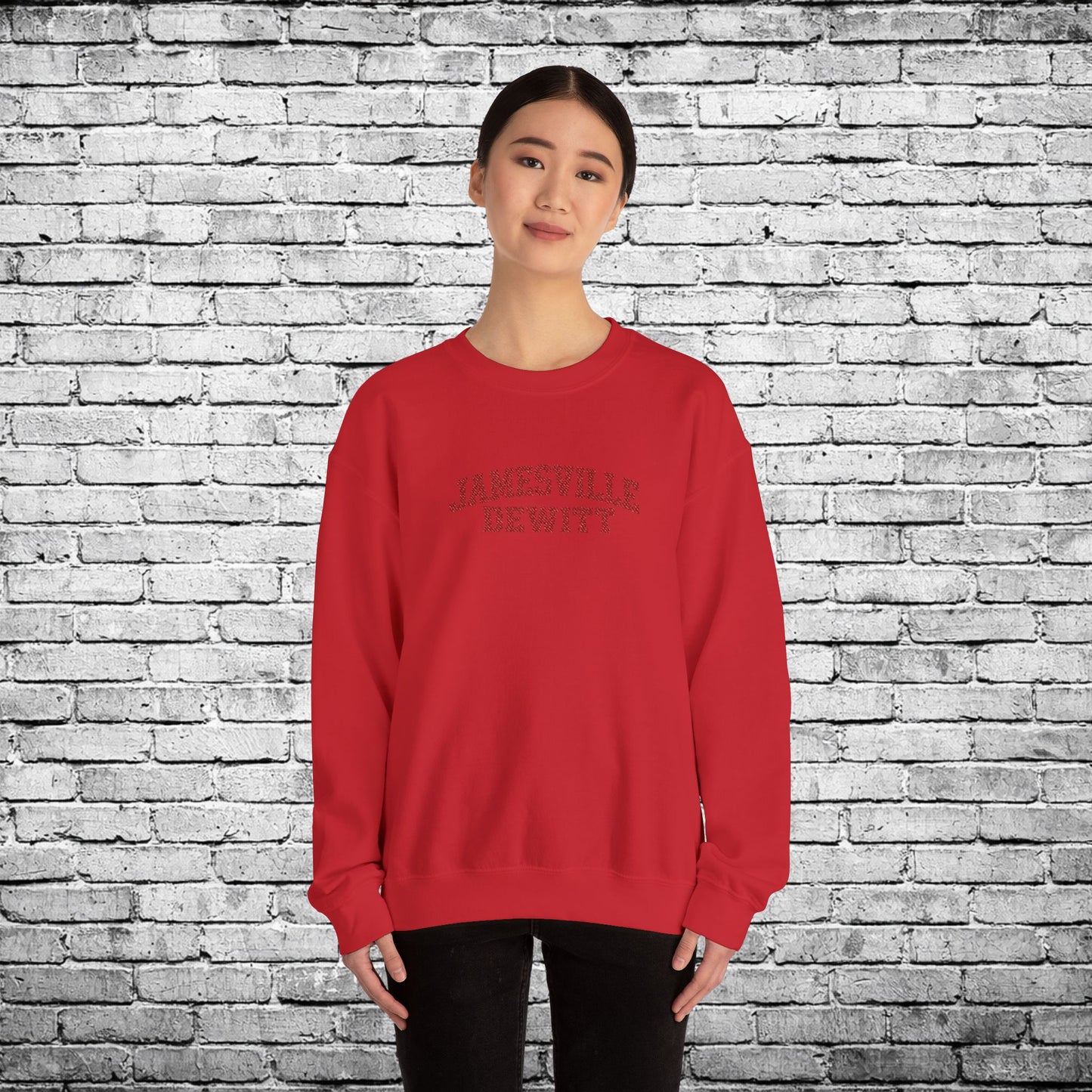 Jamesville Dewitt Red Embroidered Sweatshirt