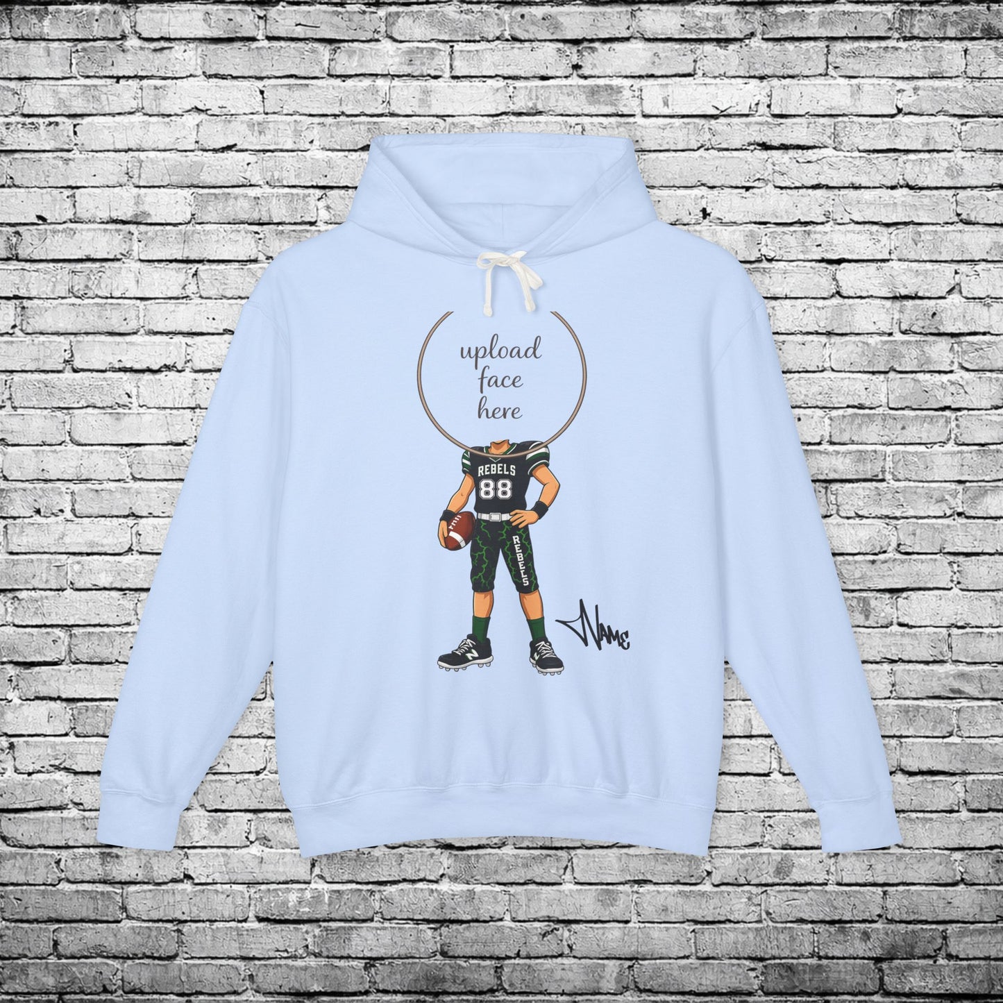 Rebels Football (Light Skin Tone) Custom Caricature Hoodie - Comfort Colors