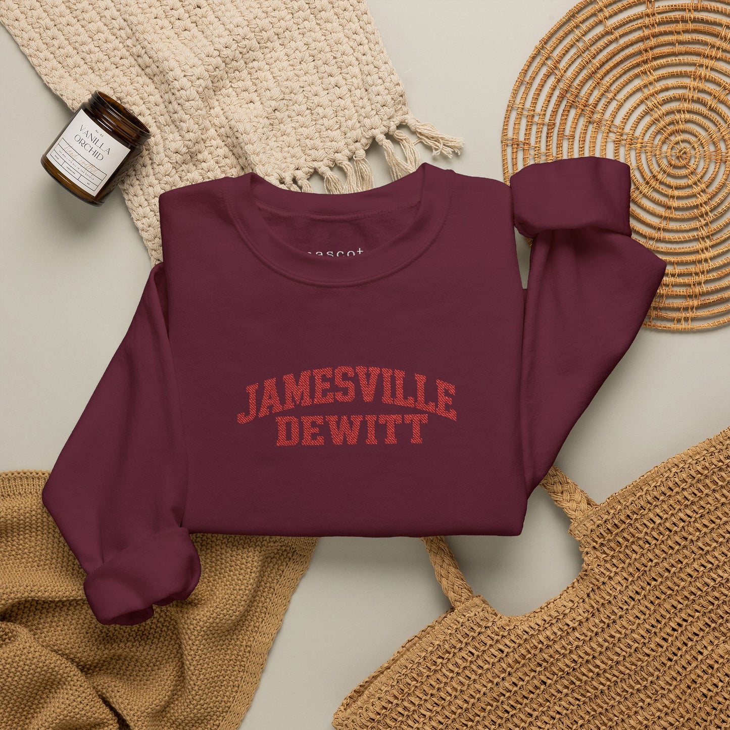 Jamesville Dewitt Red Embroidered Sweatshirt