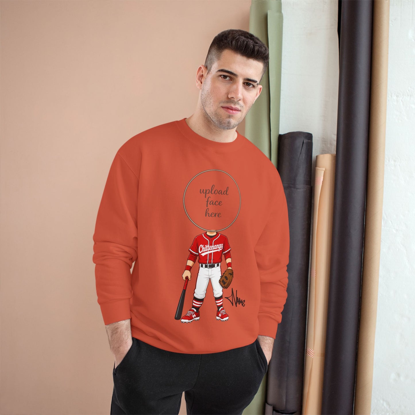 Chittenango Baseball Crewneck Sweatshirt (Light Skin Tone) - Champion Brand