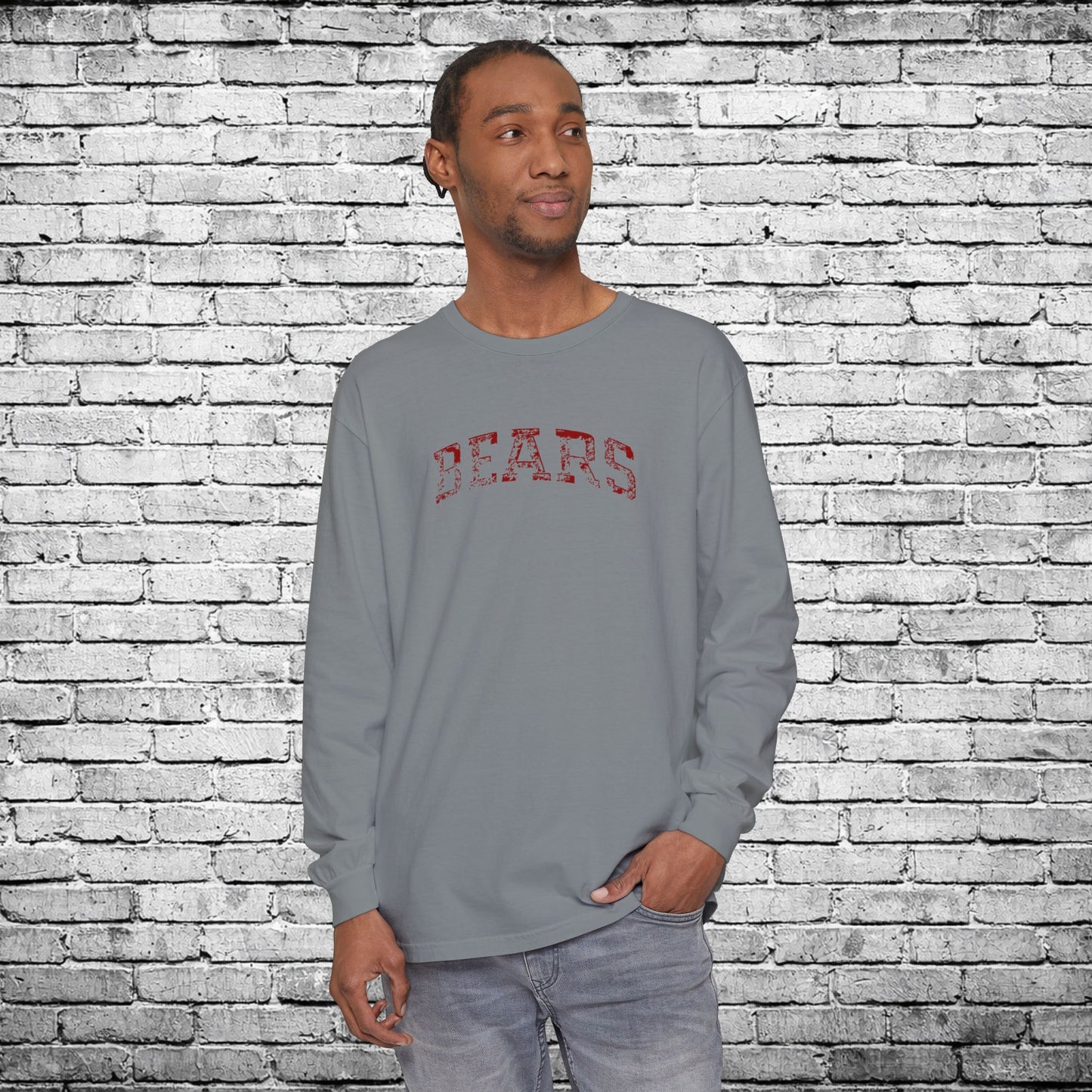 Chittenango Distressed Bears Long Sleeve T - Comfort Colors Brand
