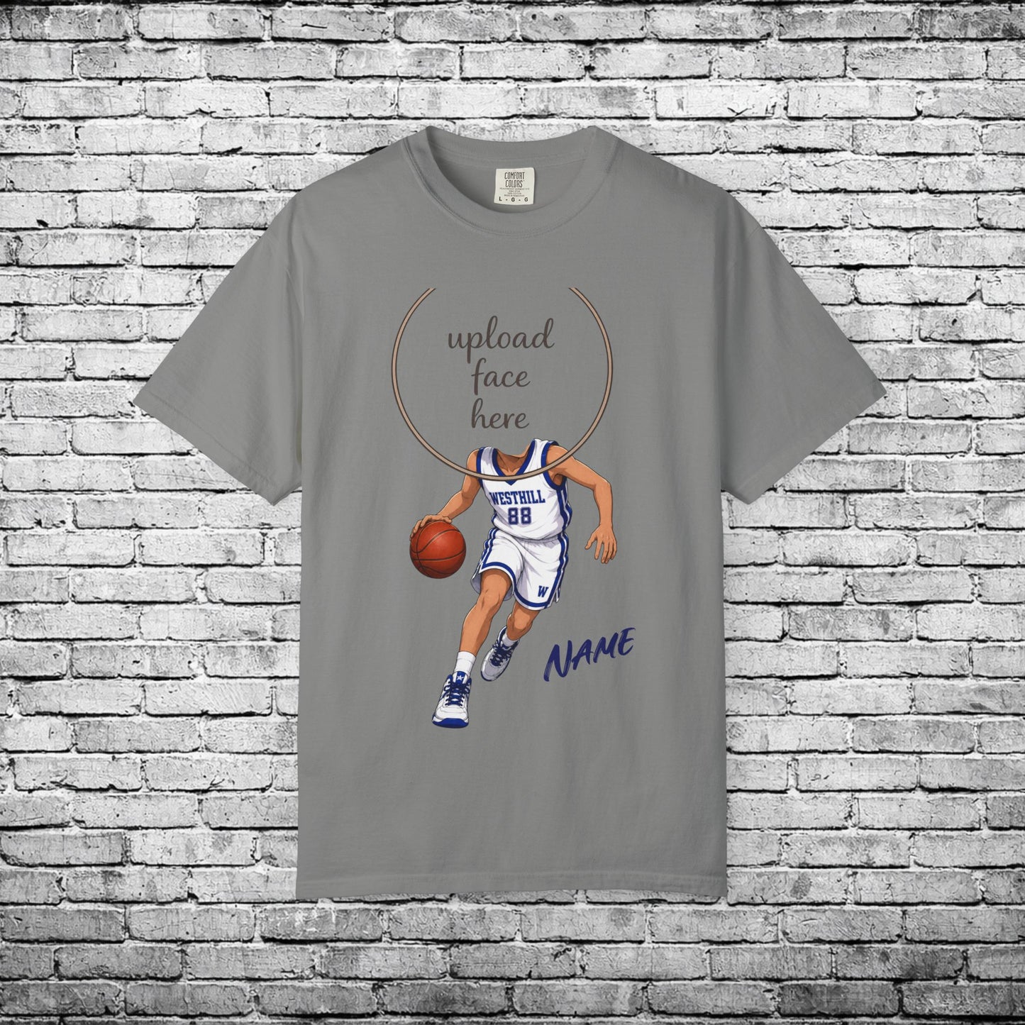 Westhill Basketball Custom Caricature T - Comfort Colors Brand