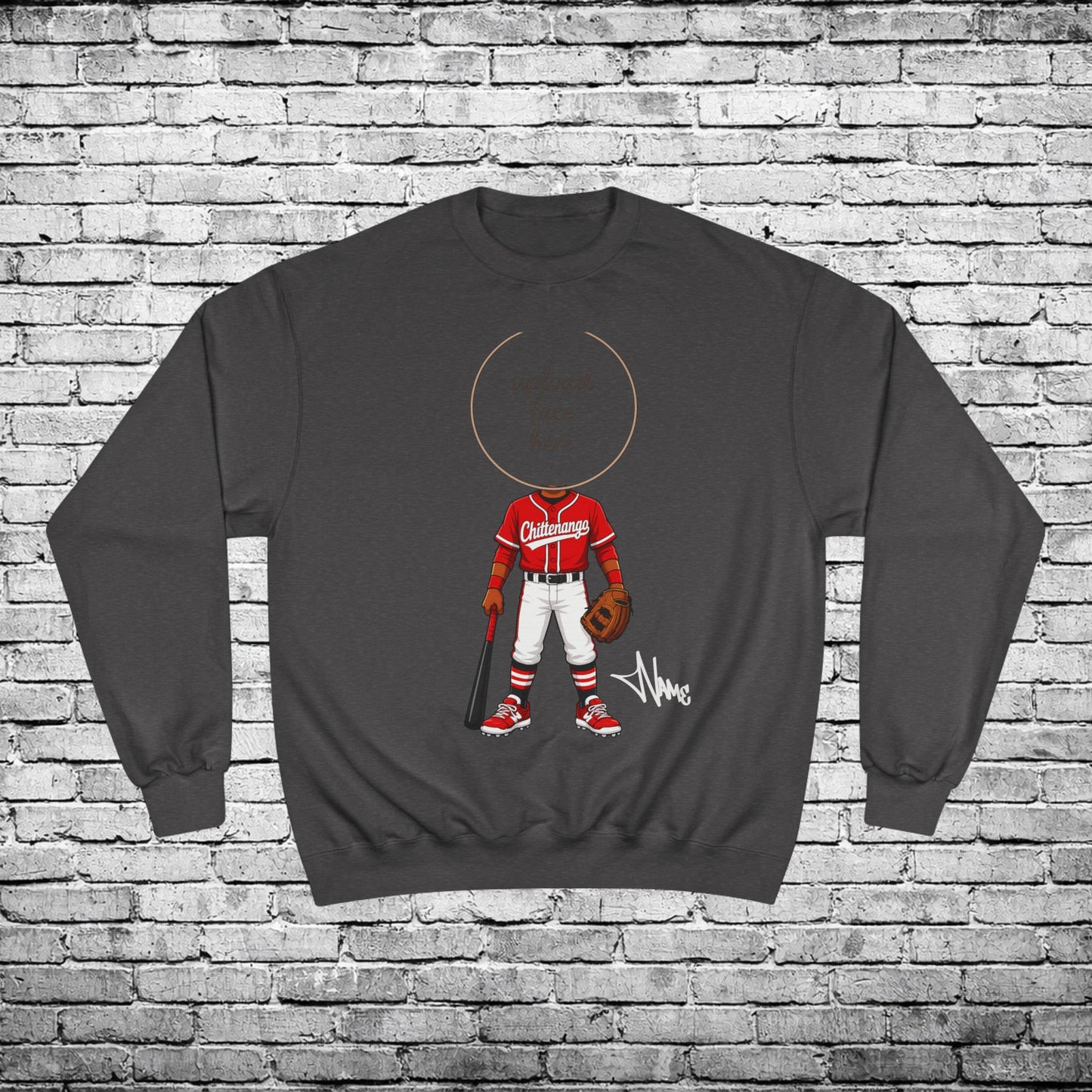 Chittenango Baseball Crewneck Sweatshirt (Dark Skin Tone) - Champion Brand