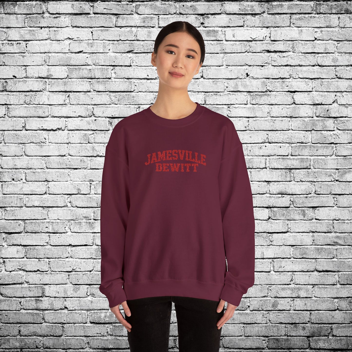 Jamesville Dewitt Red Embroidered Sweatshirt