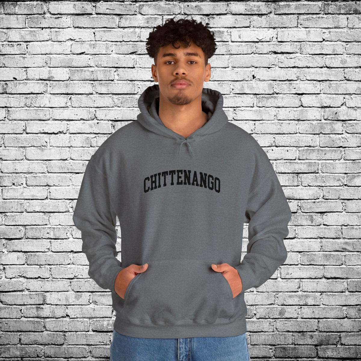 Chittenango Black Embroidered Hoodie