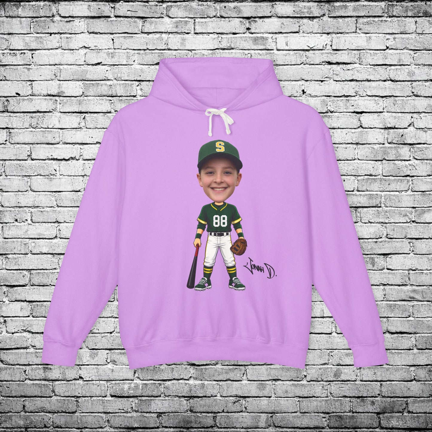 Zone Baseball Jonah Jonah (Light Skin Tone) Custom Caricature Hoodie