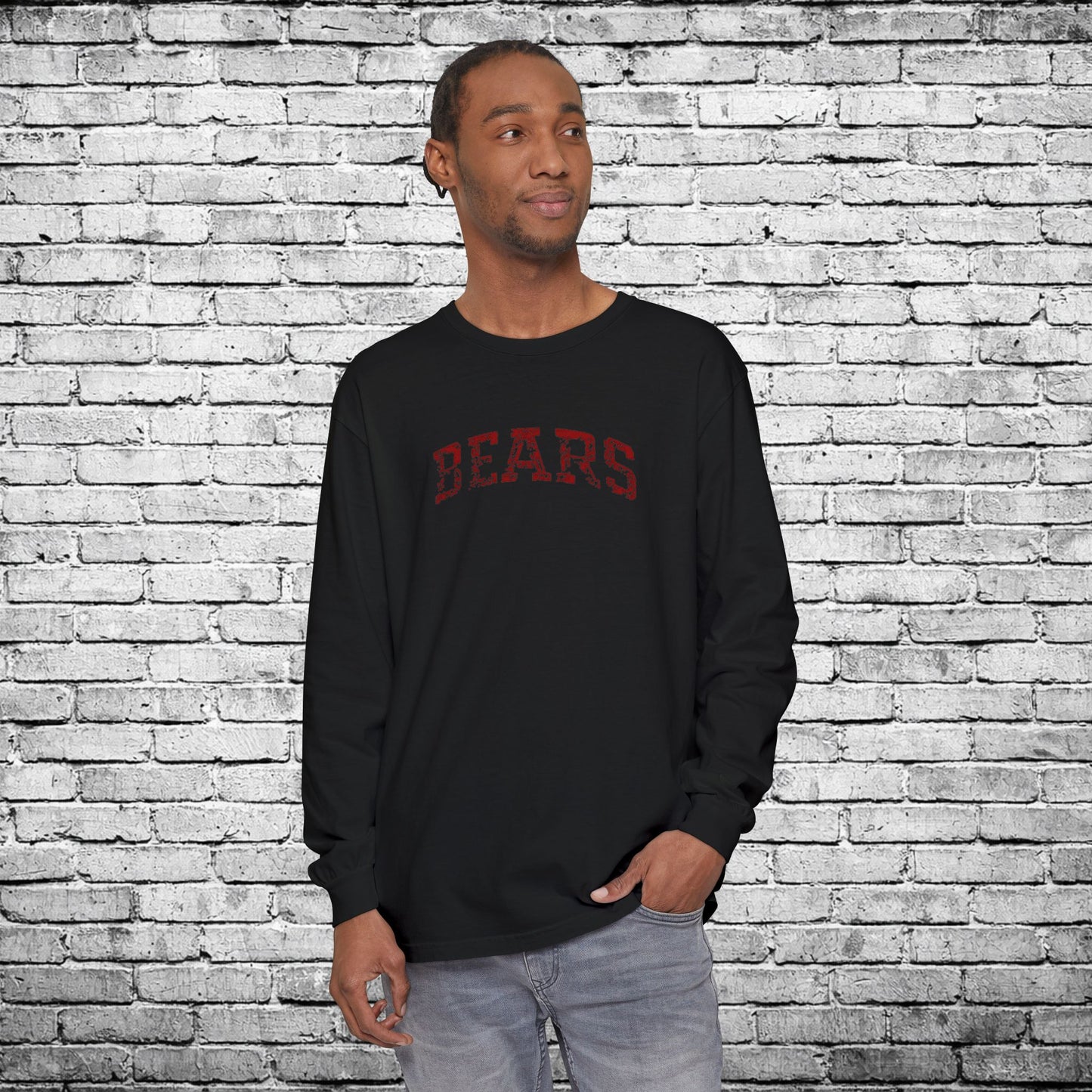 Chittenango Distressed Bears Long Sleeve T - Comfort Colors Brand