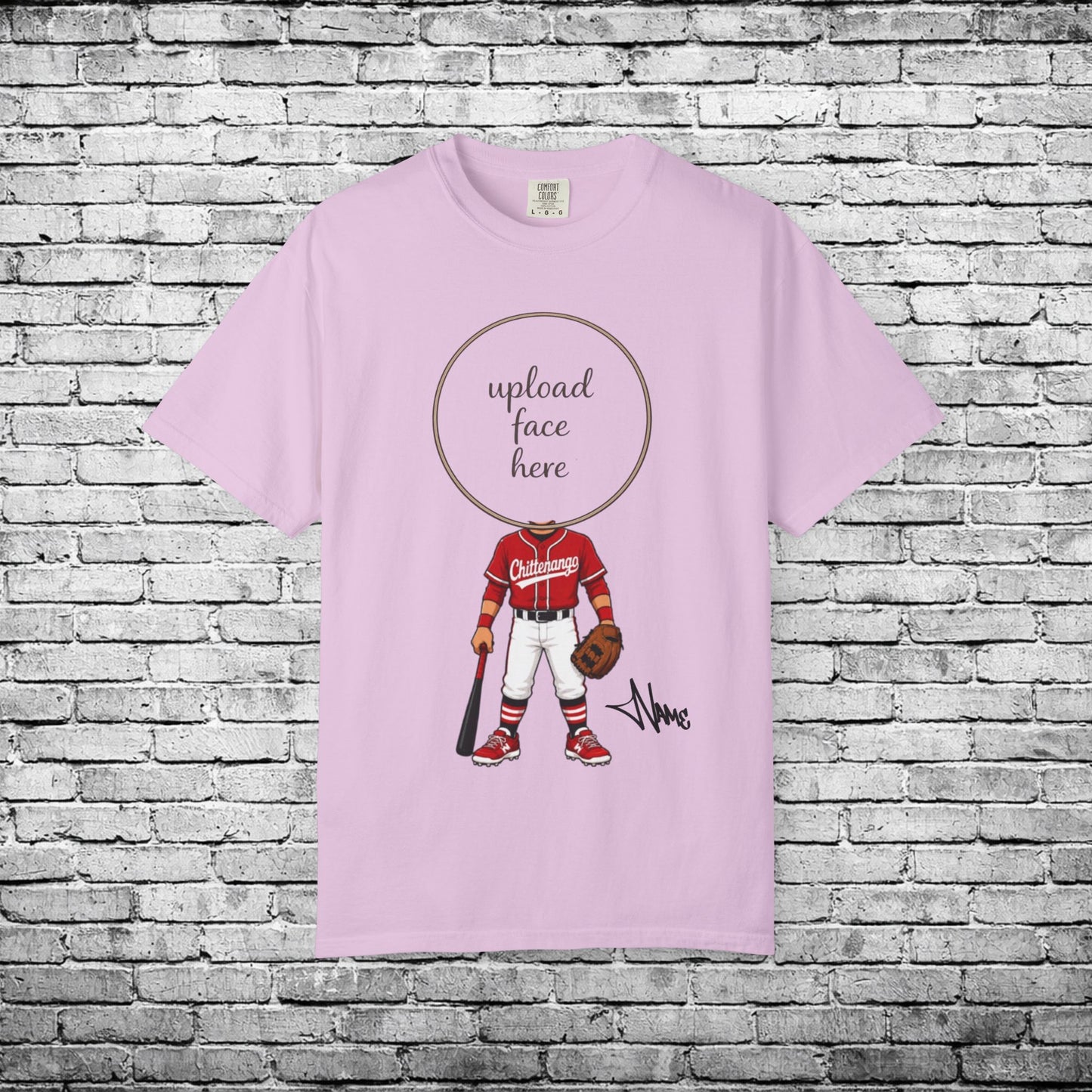Chittenango Baseball (Medium Skin Tone) Custom Caricature T - Comfort Colors Brand